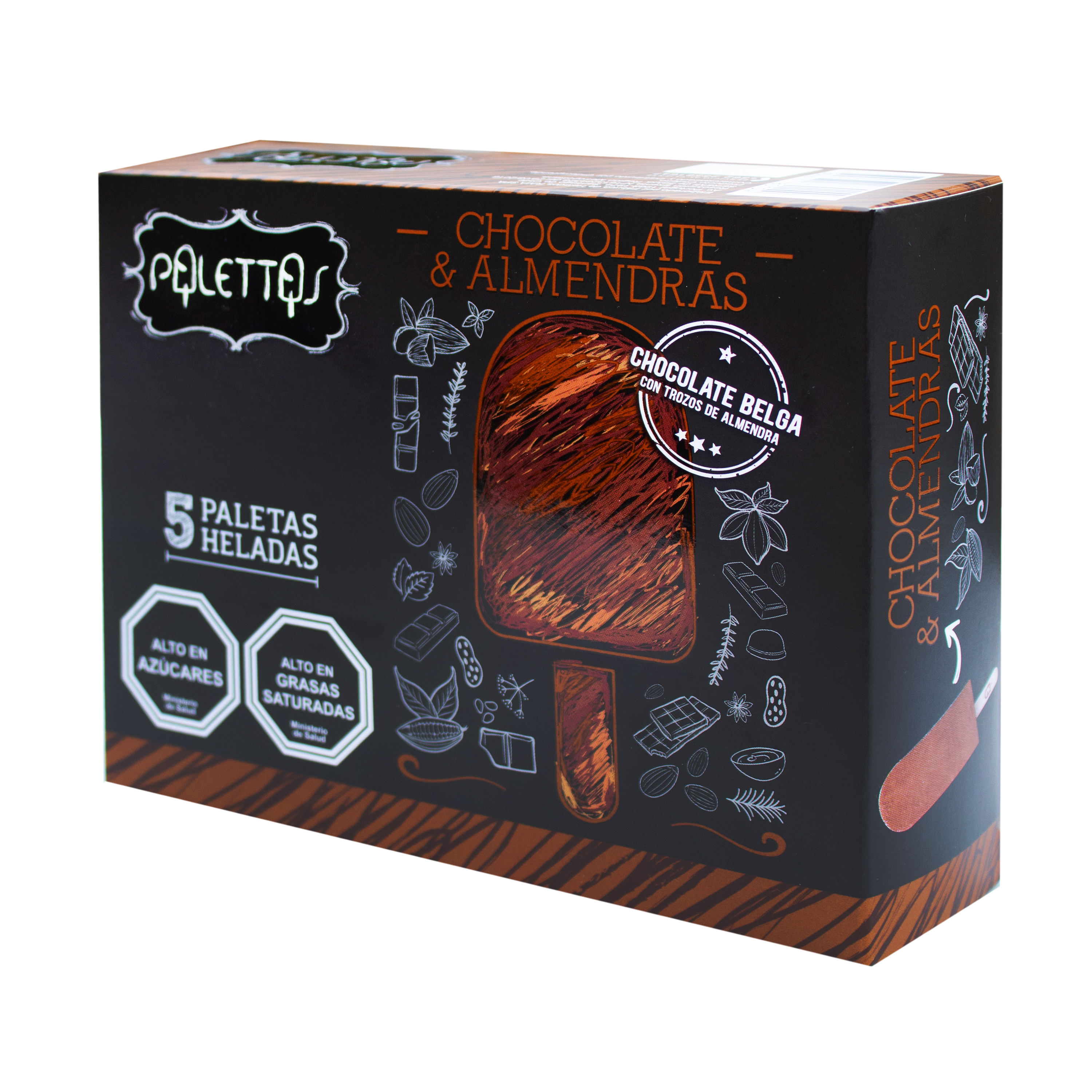 1 Caja de Palettas sabor Chocolate y Almendras